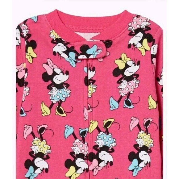 Disney Baby Girls' Minnie Snug-Fit Cotton Footed Pajamas Pink Size 18M NEW $28 - Picture 2 of 5